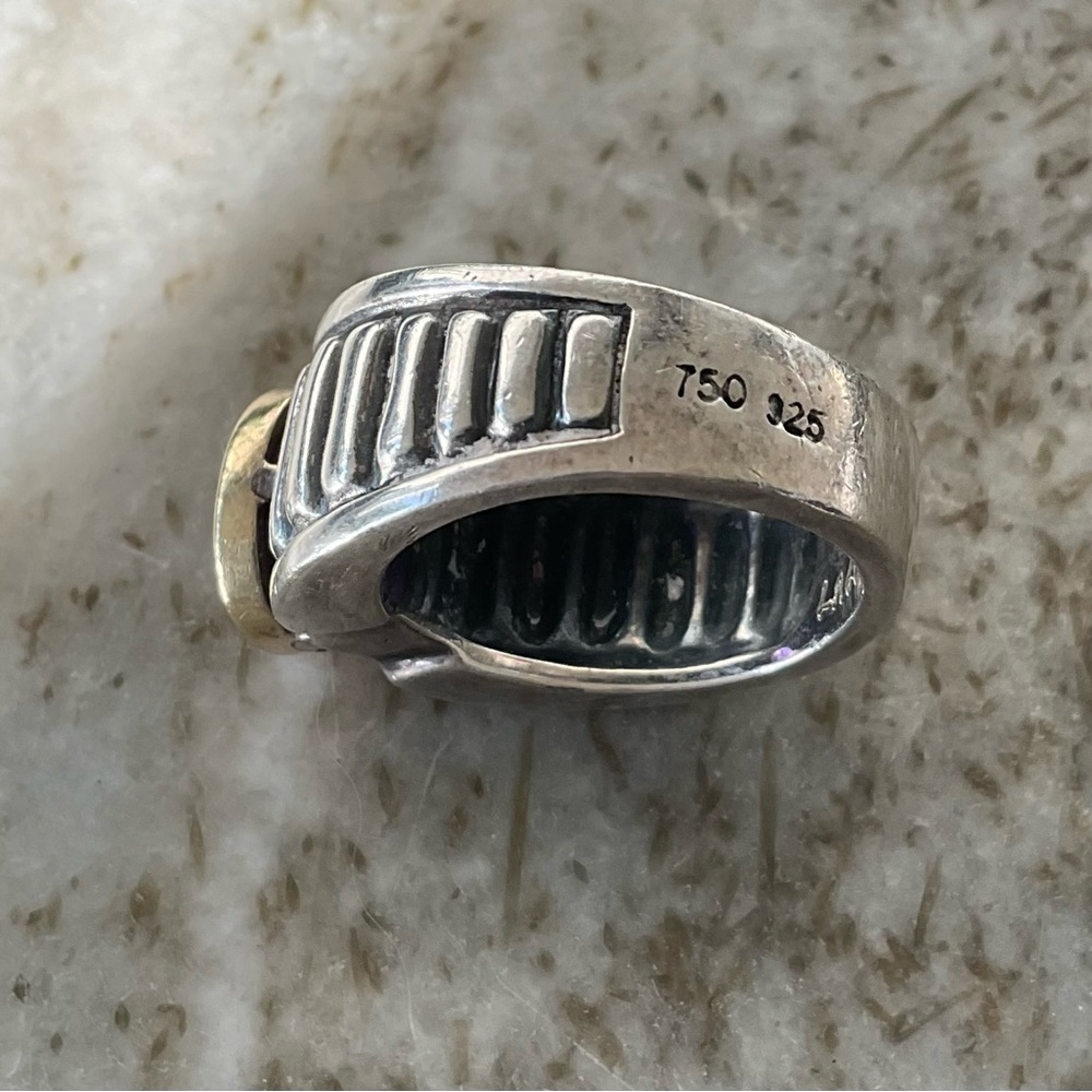 LAST CHANCE Vintage LAGOS Amethyst Sterling Silver and 18k Gold Ring - Picture 6 of 6